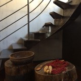 Blacksmith forged meta,l, concrete and wood Floating Staircase Cape Town South africa