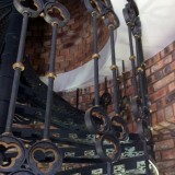 Blacksmith forged meta,l, concrete and wood Floating Staircase Cape Town South africa
