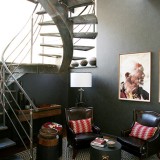 Blacksmith forged meta,l, concrete and wood Floating Staircase Cape Town South africa