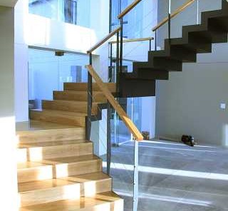 Blacksmith forged meta,l, concrete and wood Floating Staircase Cape Town South africa