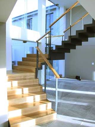 Blacksmith forged meta,l, concrete and wood Floating Staircase Cape Town South africa