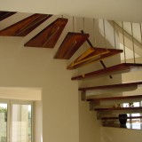 Blacksmith forged meta,l, concrete and wood Floating Staircase Cape Town South africa