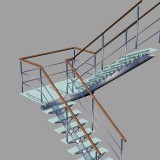 Blacksmith forged meta,l, concrete and wood Floating Staircase Cape Town South africa