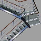 Blacksmith forged meta,l, concrete and wood Floating Staircase Cape Town South africa
